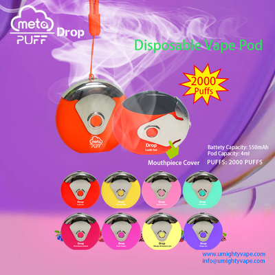 Jednorazowy elektroniczny papieros w kształcie Frisbee 2000 zaciągnięć z obrotową nasadką